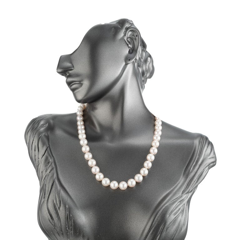 Peter Suchy .25 Carat Diamond Clasp Pearl White Gold Necklace – image 5