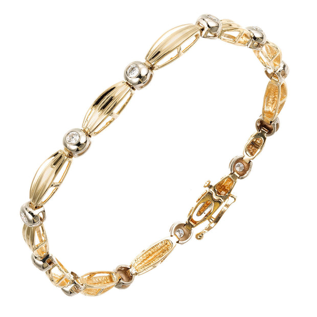 Bezel Set Diamond Bracelet 14k Yellow Gold .36ct