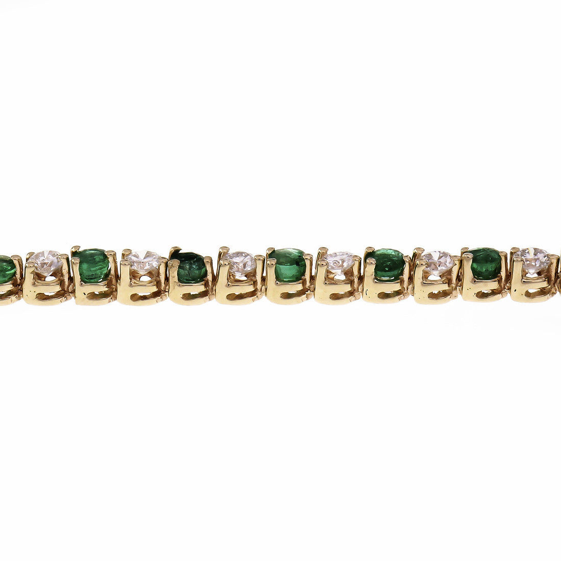 2.25 Carat Emerald Diamond Yellow Gold Hinged Link Bracelet – image 4