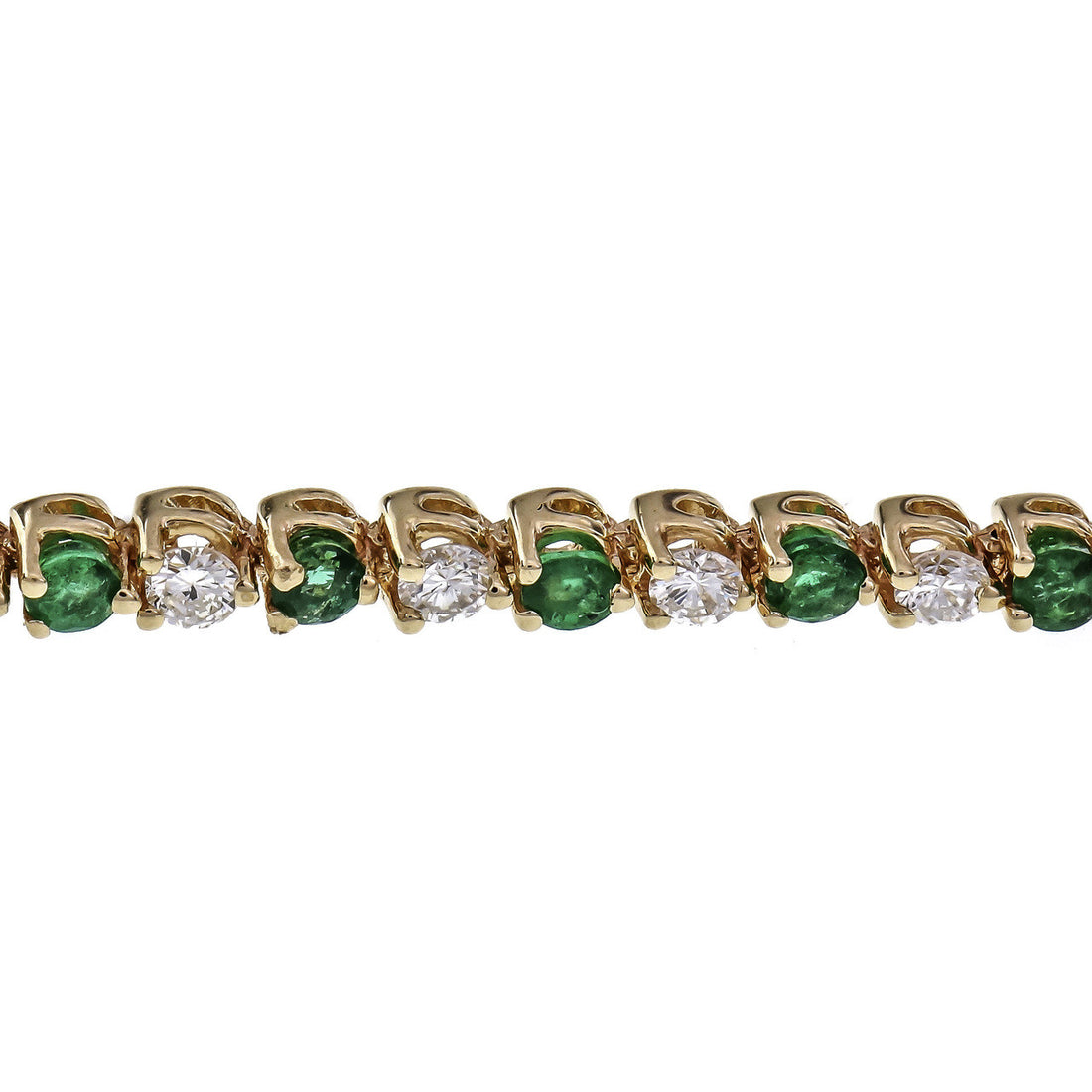 2.25 Carat Emerald Diamond Yellow Gold Hinged Link Bracelet – image 5