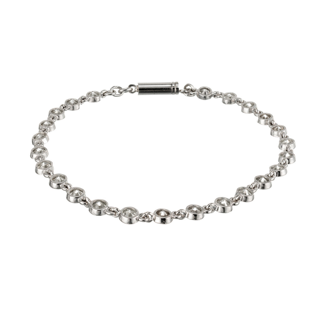 5.40 Carat Brilliant Full Diamond Platinum Tube Set Bracelet – image 5