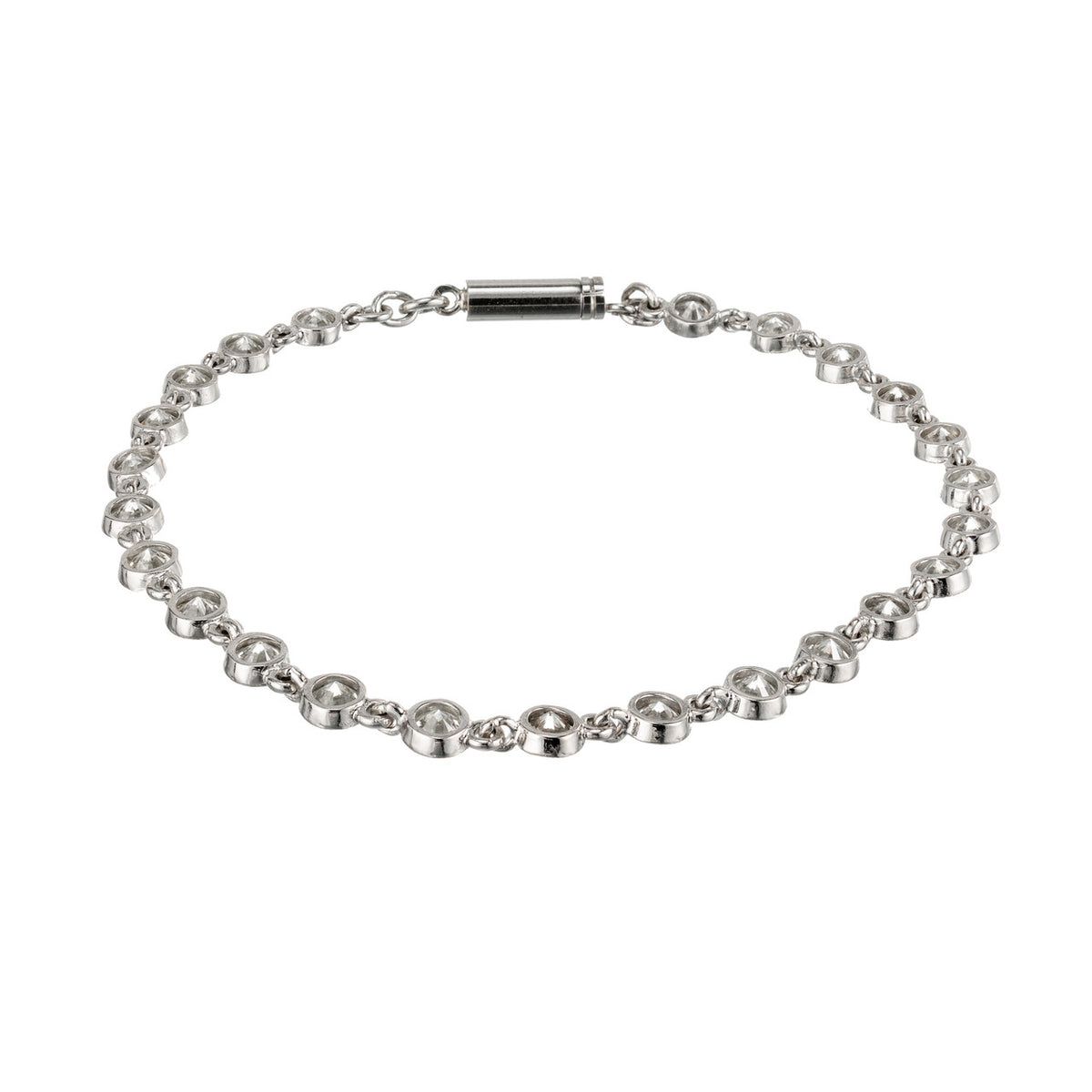 5.40 Carat Brilliant Full Diamond Platinum Tube Set Bracelet – image 5