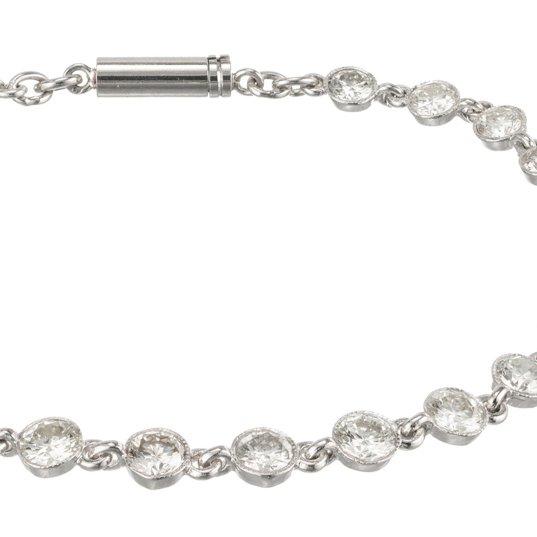 5.40 Carat Brilliant Full Diamond Platinum Tube Set Bracelet – image 2