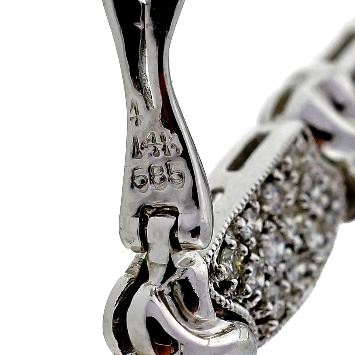 Estate “X” Design 2.50ct Pave Diamond 14k White Gold Bracelet – image 4