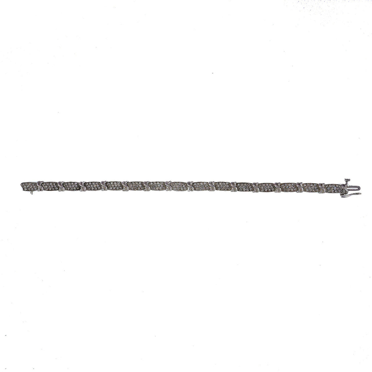 Estate “X” Design 2.50ct Pave Diamond 14k White Gold Bracelet – image 6