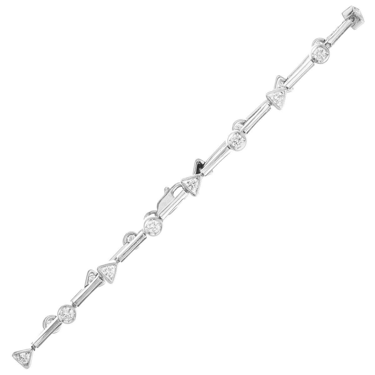 .60 Carat Diamond Tube White Gold Link Bracelet
