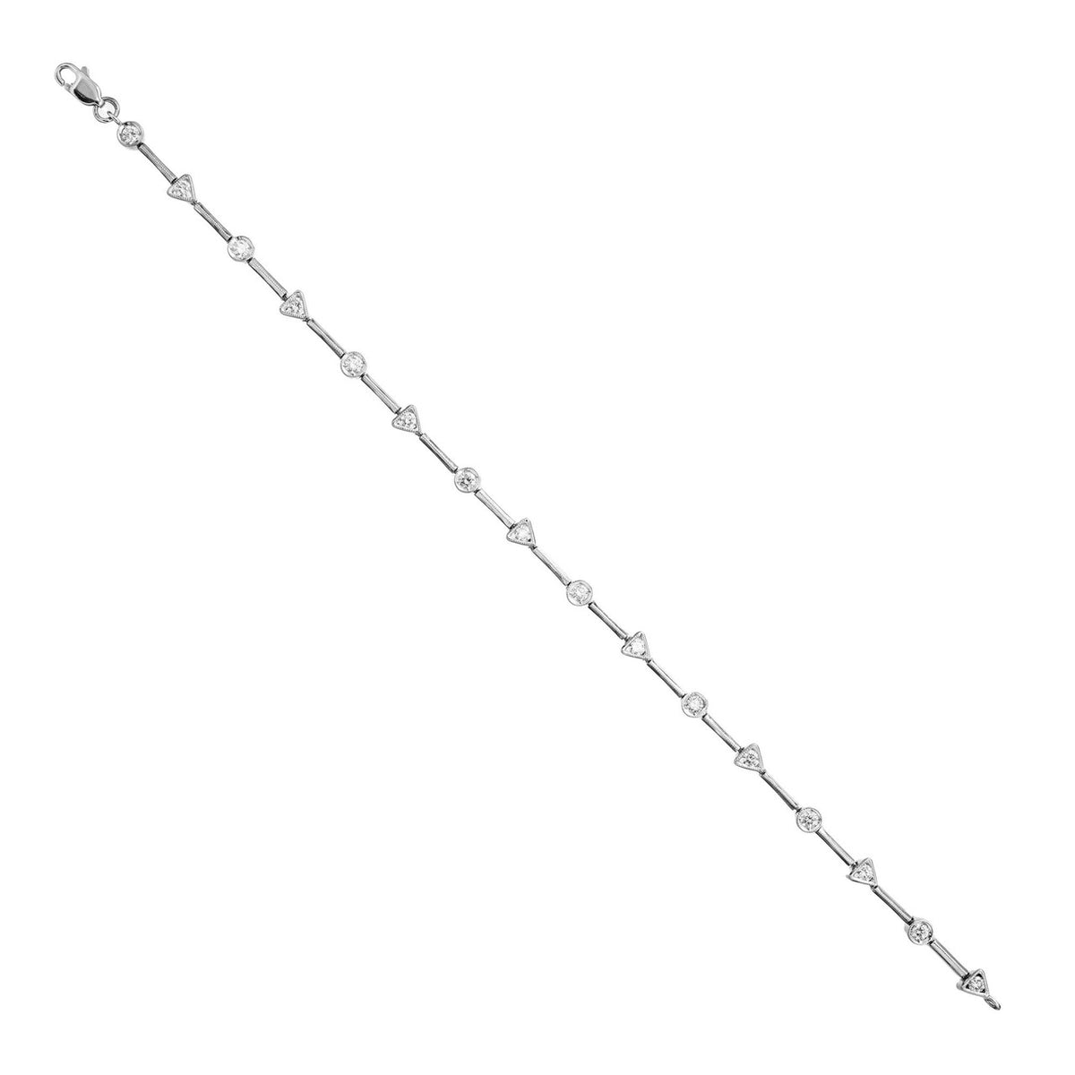 .60 Carat Diamond Tube White Gold Link Bracelet – image 3