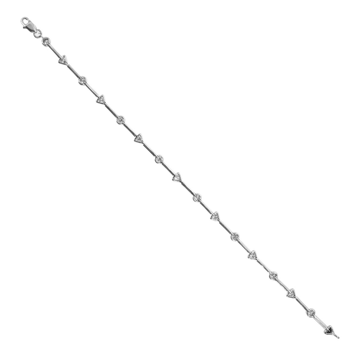 .60 Carat Diamond Tube White Gold Link Bracelet – image 2