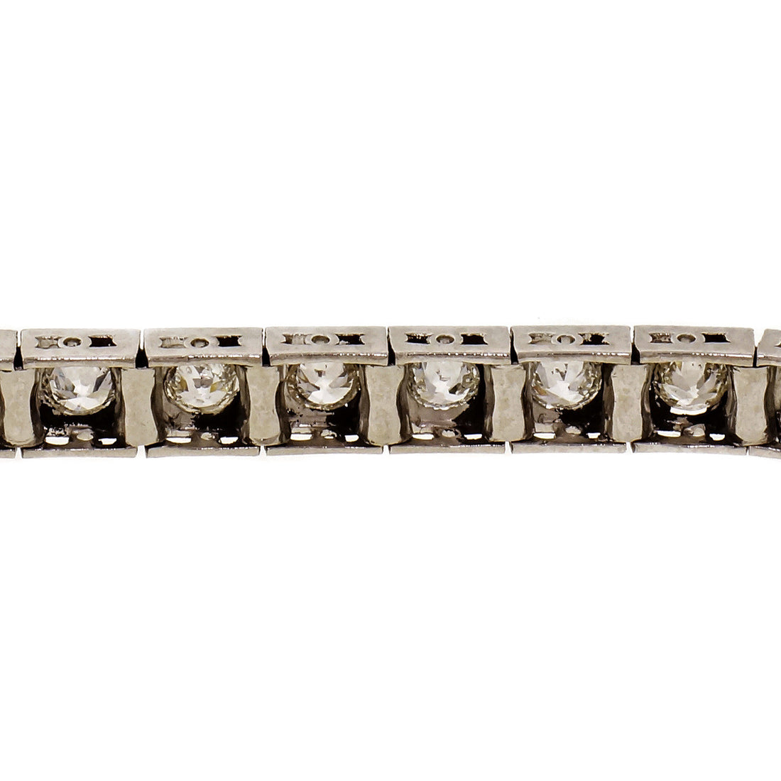 Vintage Style Diamond Tennis Bracelet Old European Cut Diamonds – image 3
