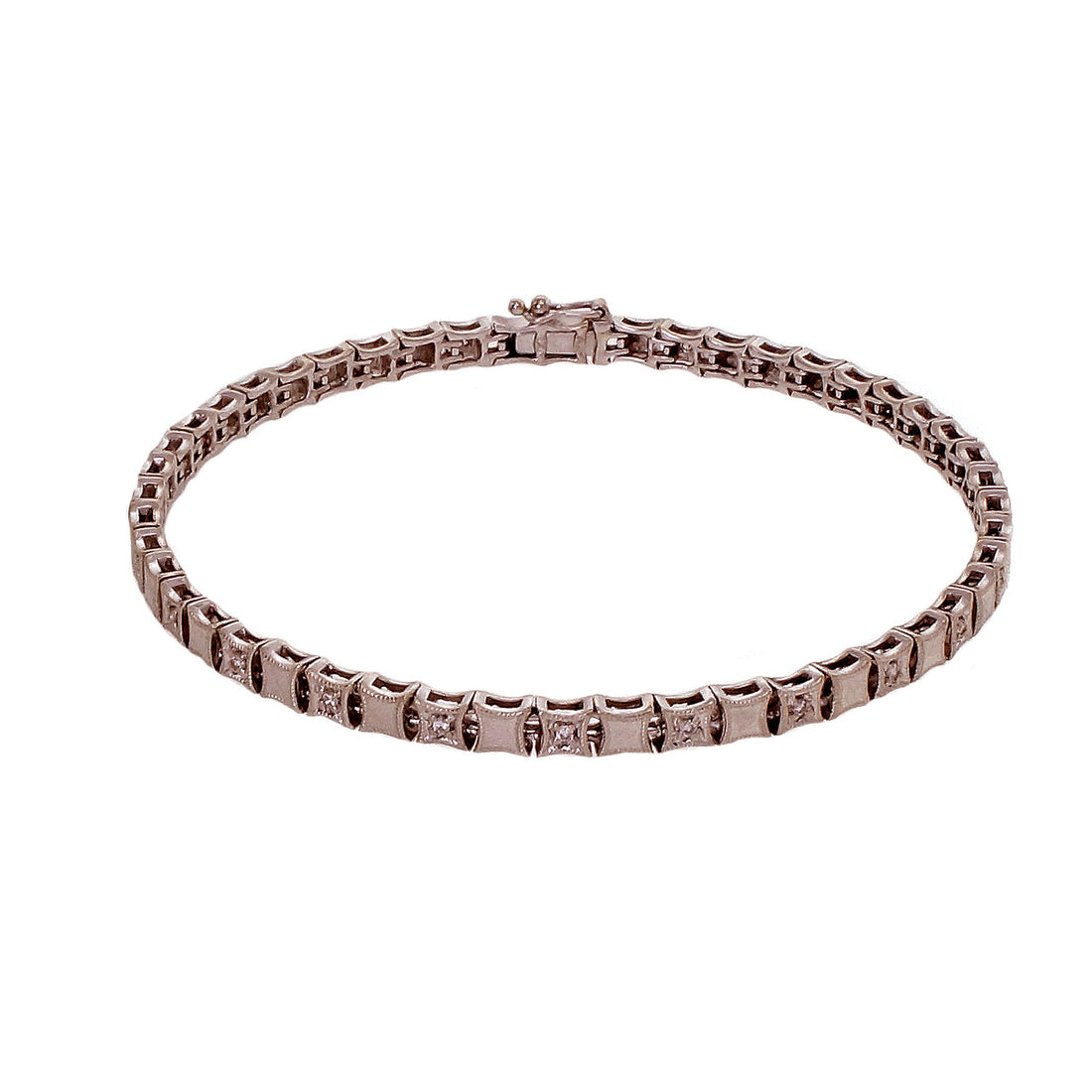 Estate Diamond Bracelet 0.24ct 14k White Gold – image 2