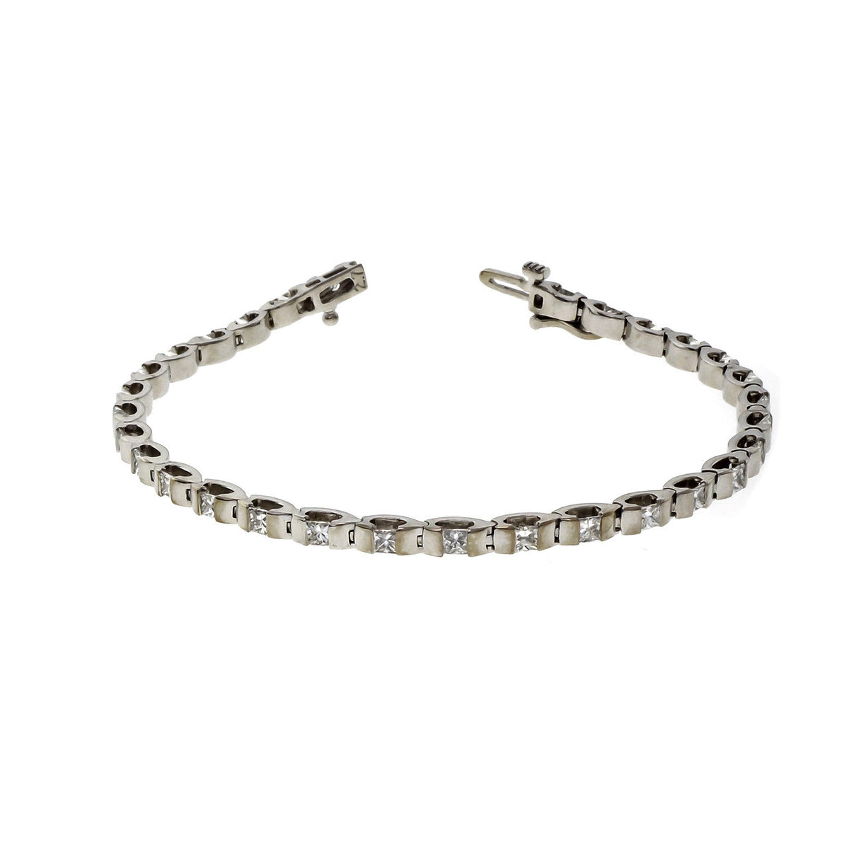 Peter Suchy Princess Cut Diamond Bracelet 14k White Gold 2.90ct – image 3
