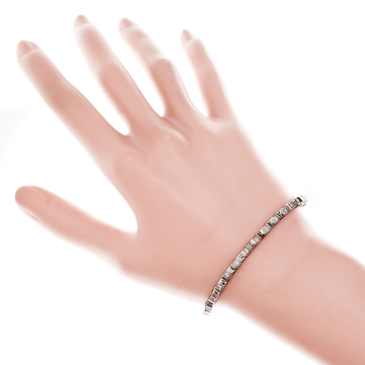 Peter Suchy Princess Cut Diamond Bracelet 14k White Gold 2.90ct – image 6