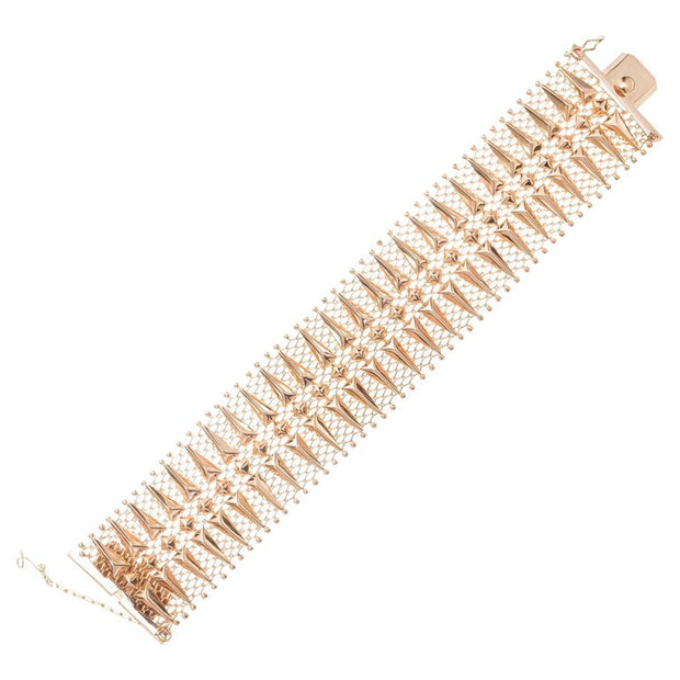 Mid-Century 18k Rose Gold Wide Bracelet