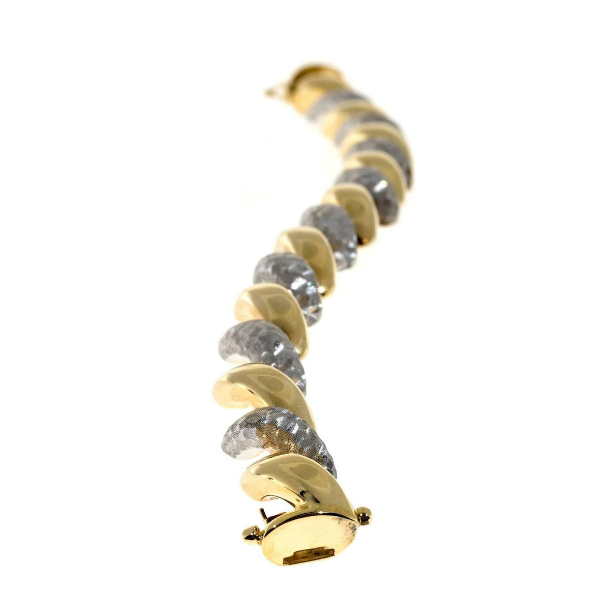 Vintage Estate OTC 18k Italian Yellow White San Marco Bracelet – image 10