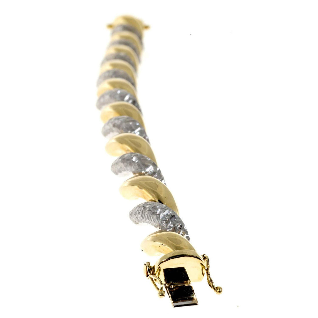 Vintage Estate OTC 18k Italian Yellow White San Marco Bracelet – image 2