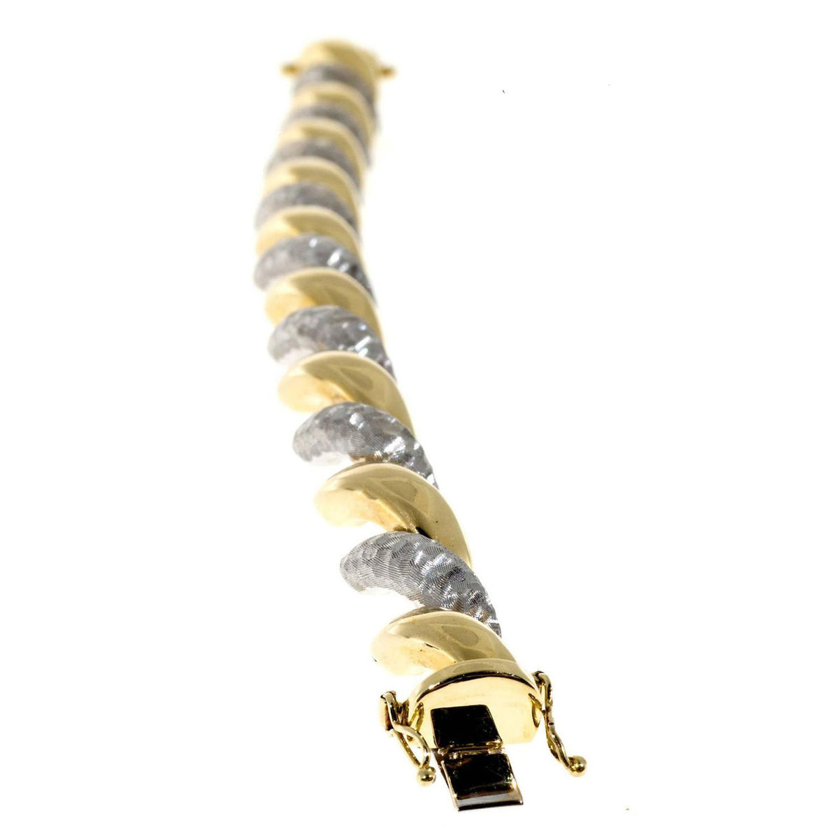 Vintage Estate OTC 18k Italian Yellow White San Marco Bracelet – image 2