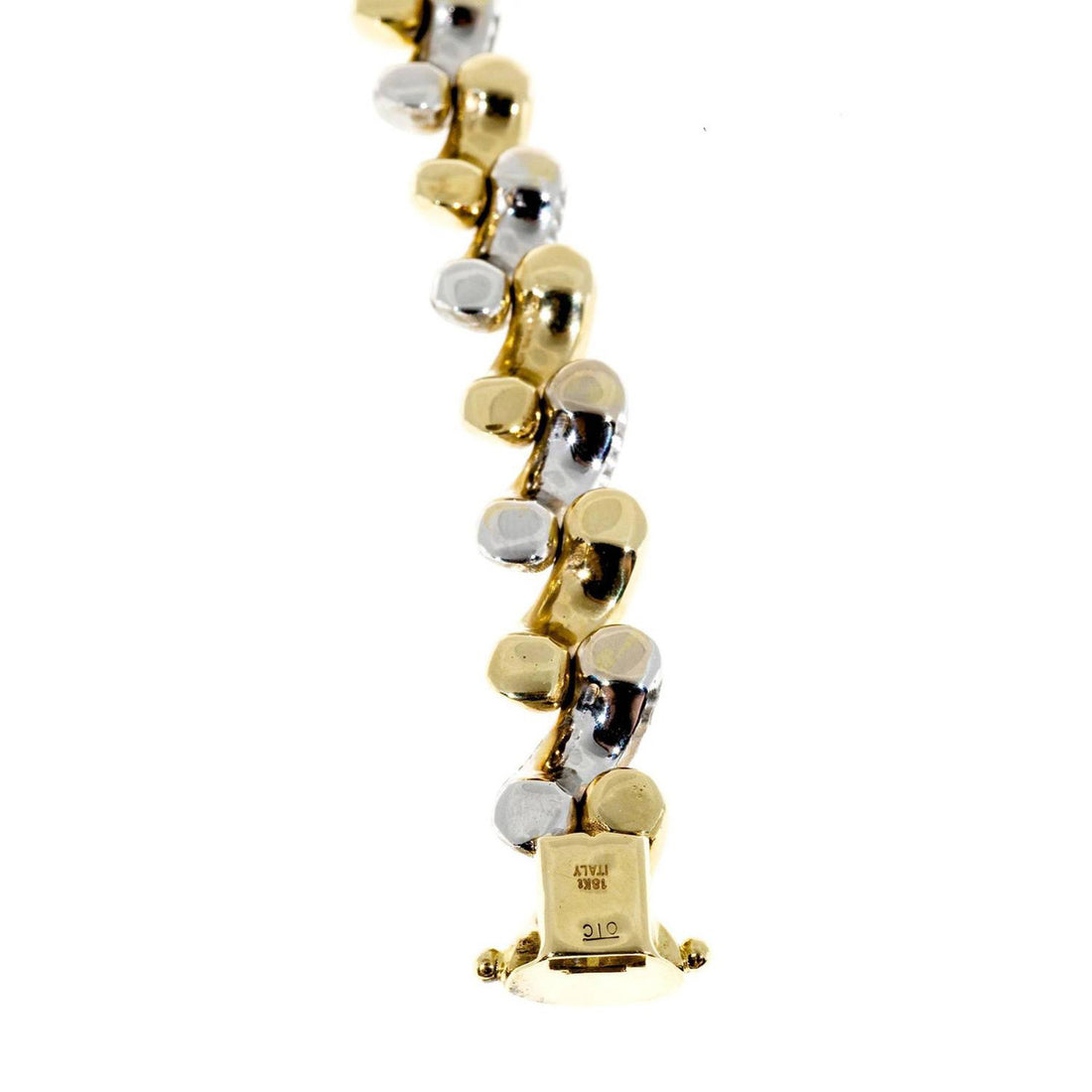 Vintage Estate OTC 18k Italian Yellow White San Marco Bracelet – image 3