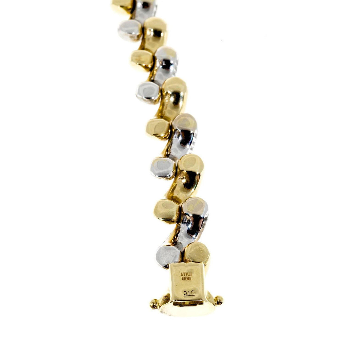 Vintage Estate OTC 18k Italian Yellow White San Marco Bracelet – image 3