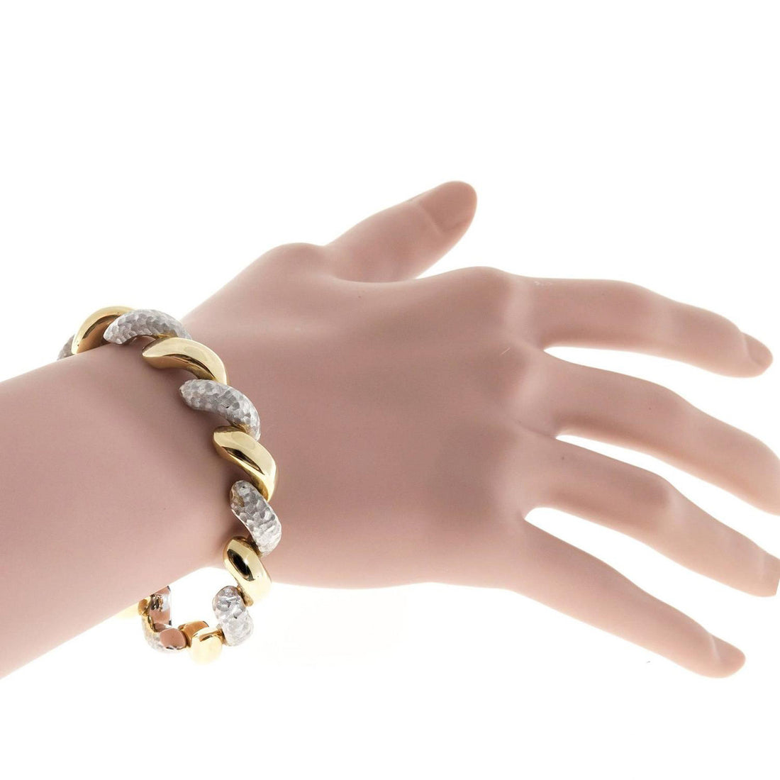 Vintage Estate OTC 18k Italian Yellow White San Marco Bracelet – image 4