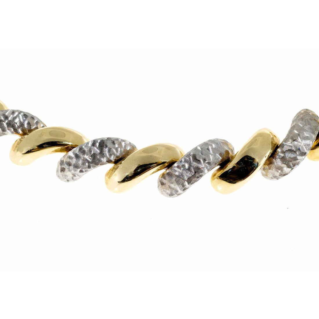 Vintage Estate OTC 18k Italian Yellow White San Marco Bracelet – image 5