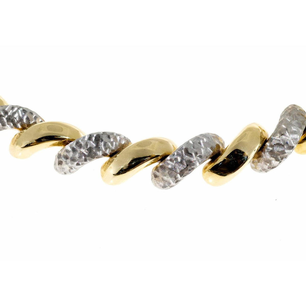 Vintage Estate OTC 18k Italian Yellow White San Marco Bracelet – image 5