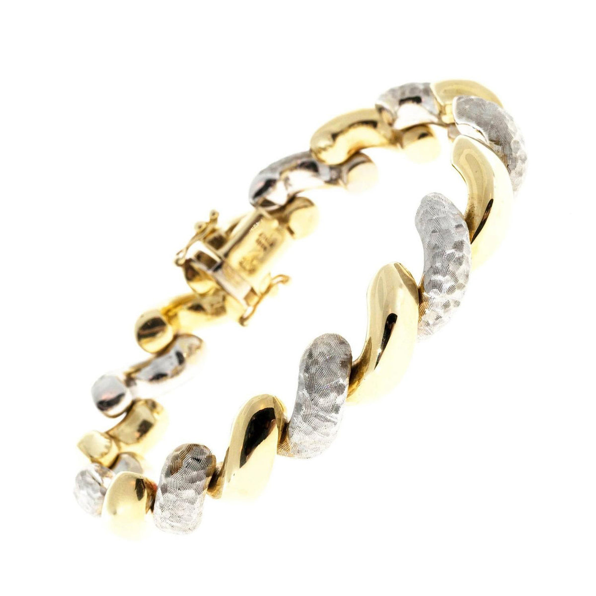 Vintage Estate OTC 18k Italian Yellow White San Marco Bracelet – image 6