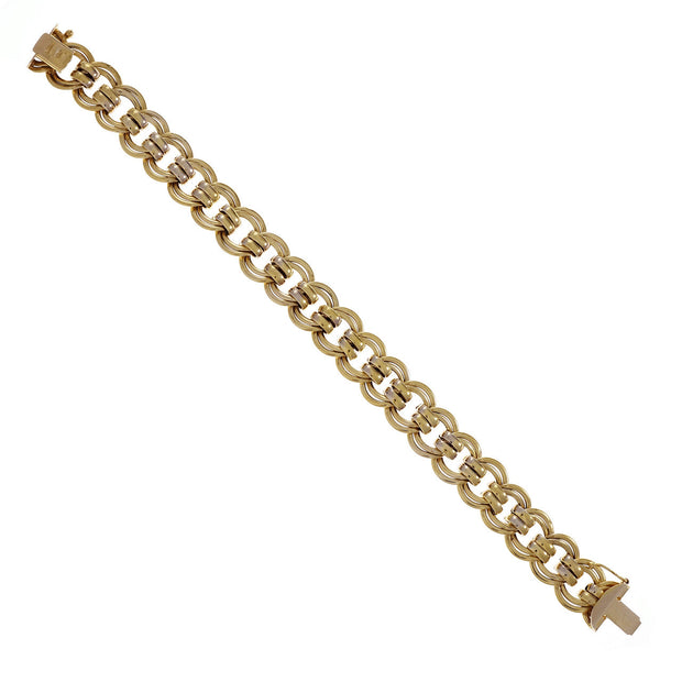 Estate Italian Bracelet 14k Fancy Link