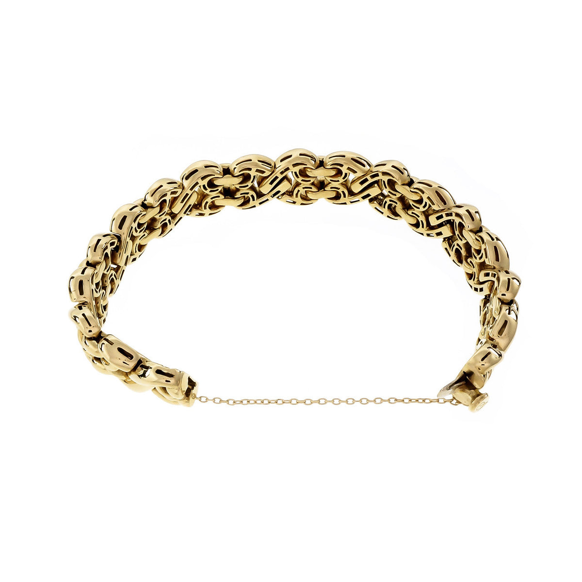 Vintage Heavy Italian Yellow Gold Fancy Link Bracelet – image 4