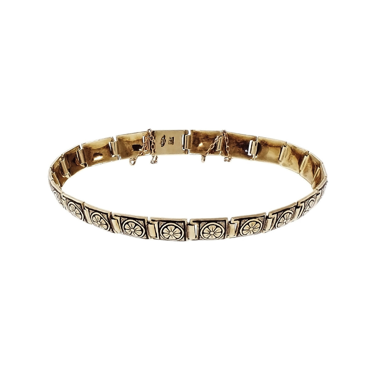 14k Yellow Gold Rectangular Link Bracelet