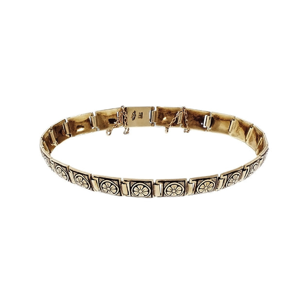 14k Yellow Gold Rectangular Link Bracelet
