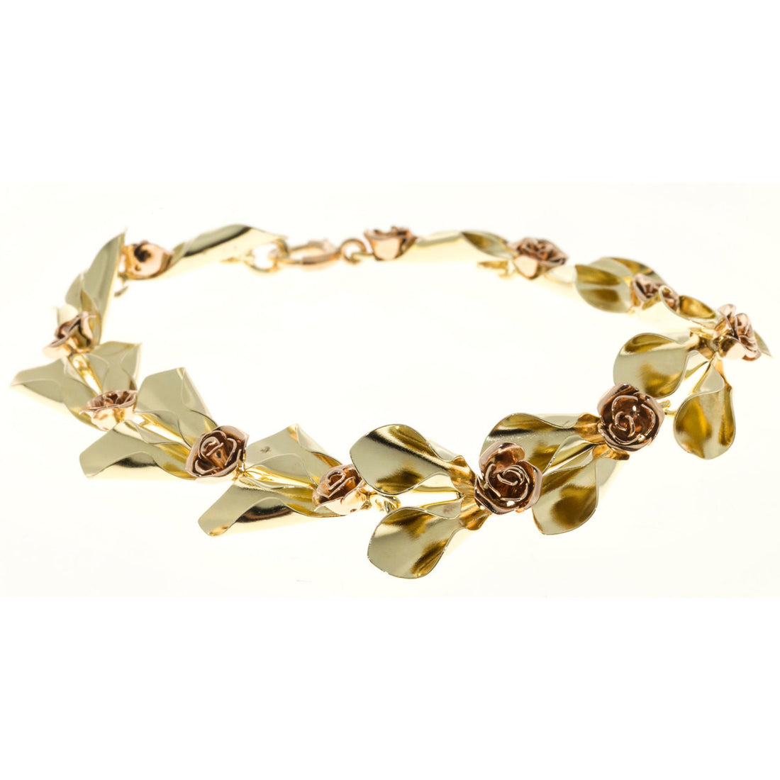 Vintage Tiffany Krementz Bracelet Retro 1935 Pink &amp; Green Gold Flower Design – image 5