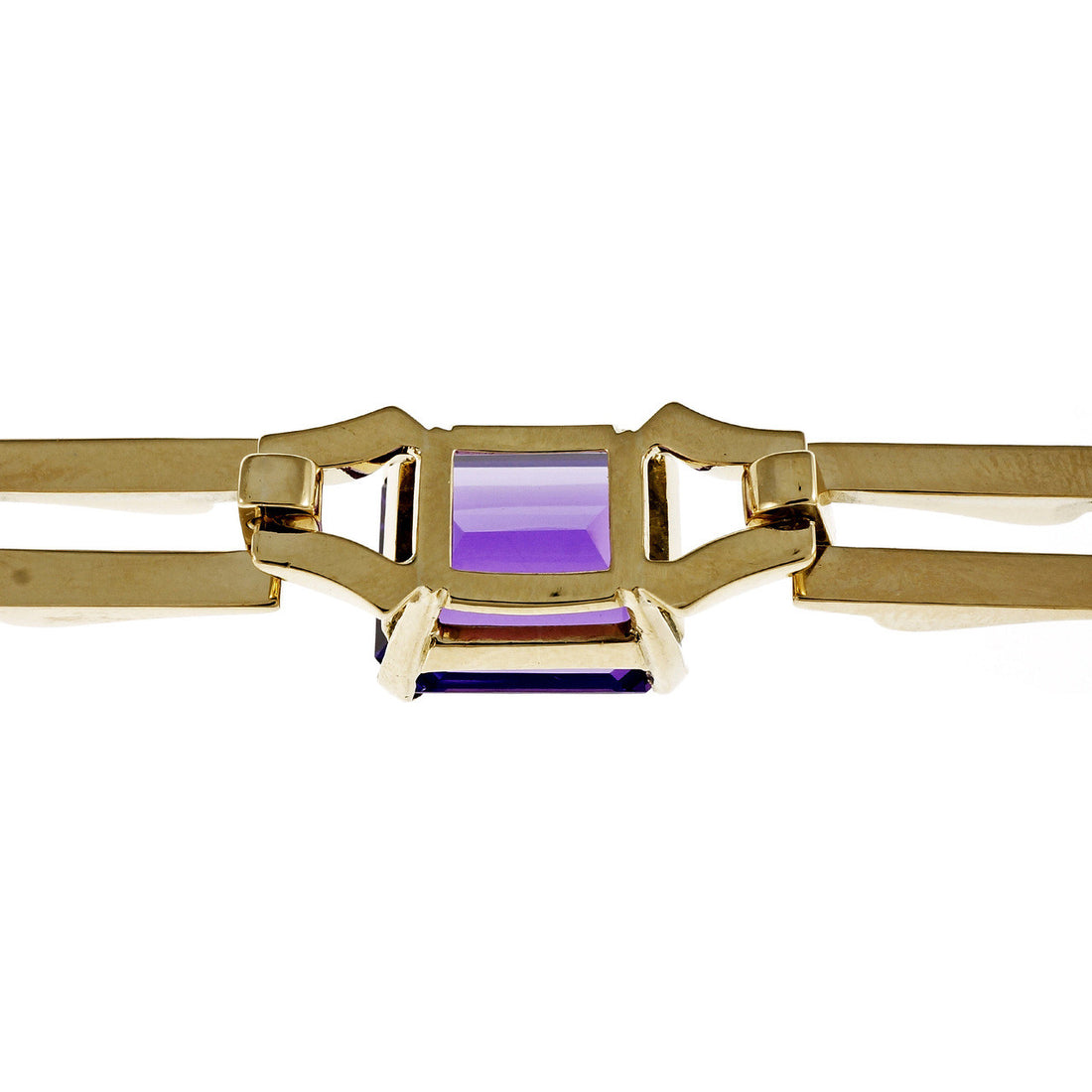 Rare Vintage 1950 Tiffany & Co Amethyst Bracelet 14k Yellow Gold – image 6