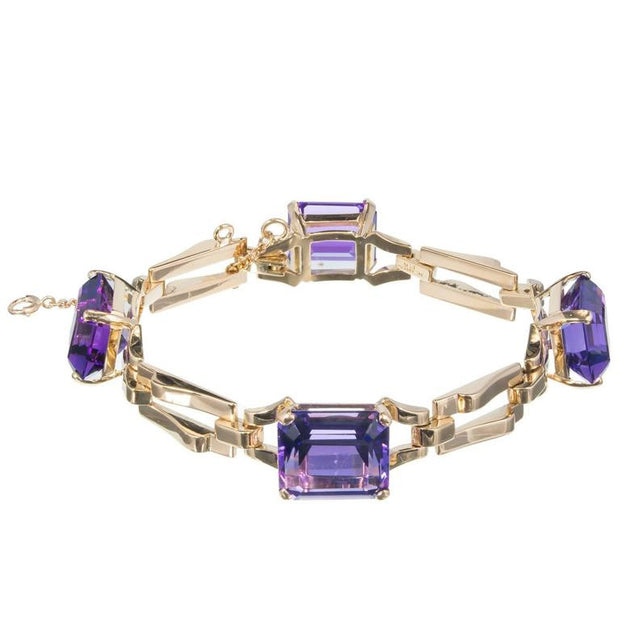 Rare Vintage 1950 Tiffany & Co Amethyst Bracelet 14k Yellow Gold