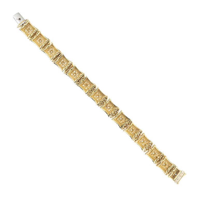 Doris Panos 1.00 Carat Diamond Yellow Gold Link Bracelet – image 3