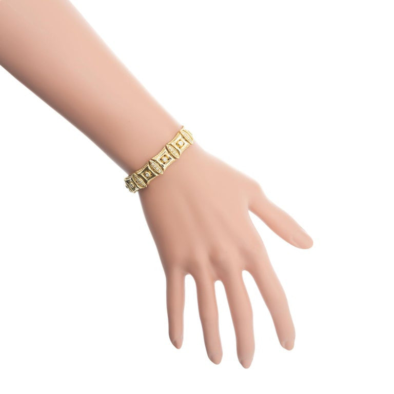 Doris Panos 1.00 Carat Diamond Yellow Gold Link Bracelet – image 6