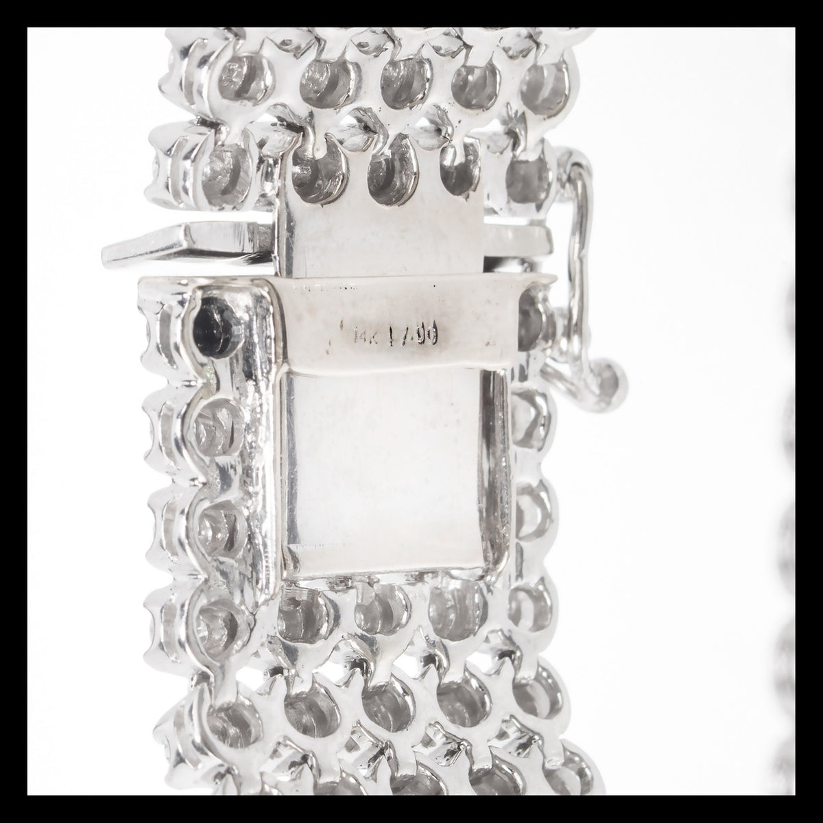 Five Row Diamond Bracelet Flexible Links 14 Karat White Gold – image 5