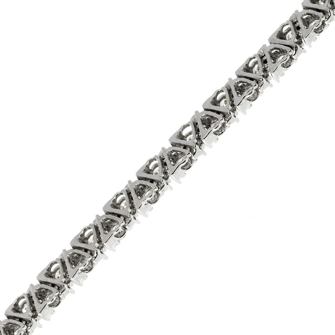 Estate Diamond Bracelet Two Row 14k White Gold “V” Design – image 3