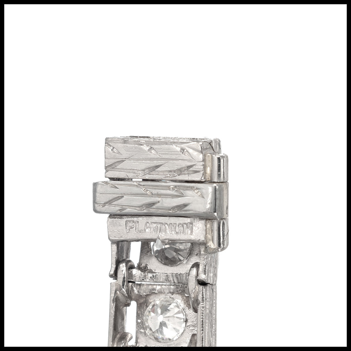 2.48 Carat Diamond Art Deco Platinum Link Bracelet – image 5