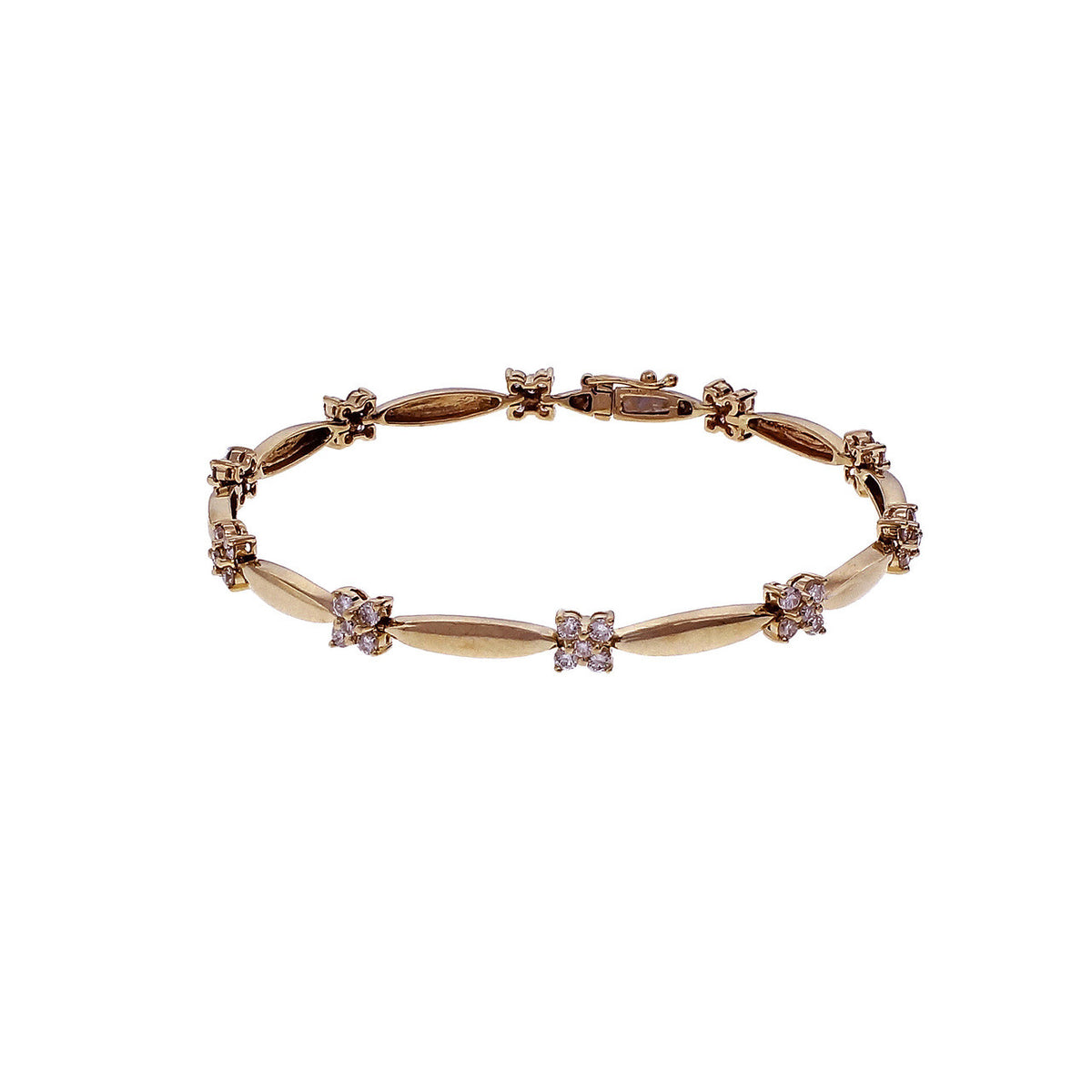 Estate 1.40ct Diamond Bracelet 14k Yellow Gold