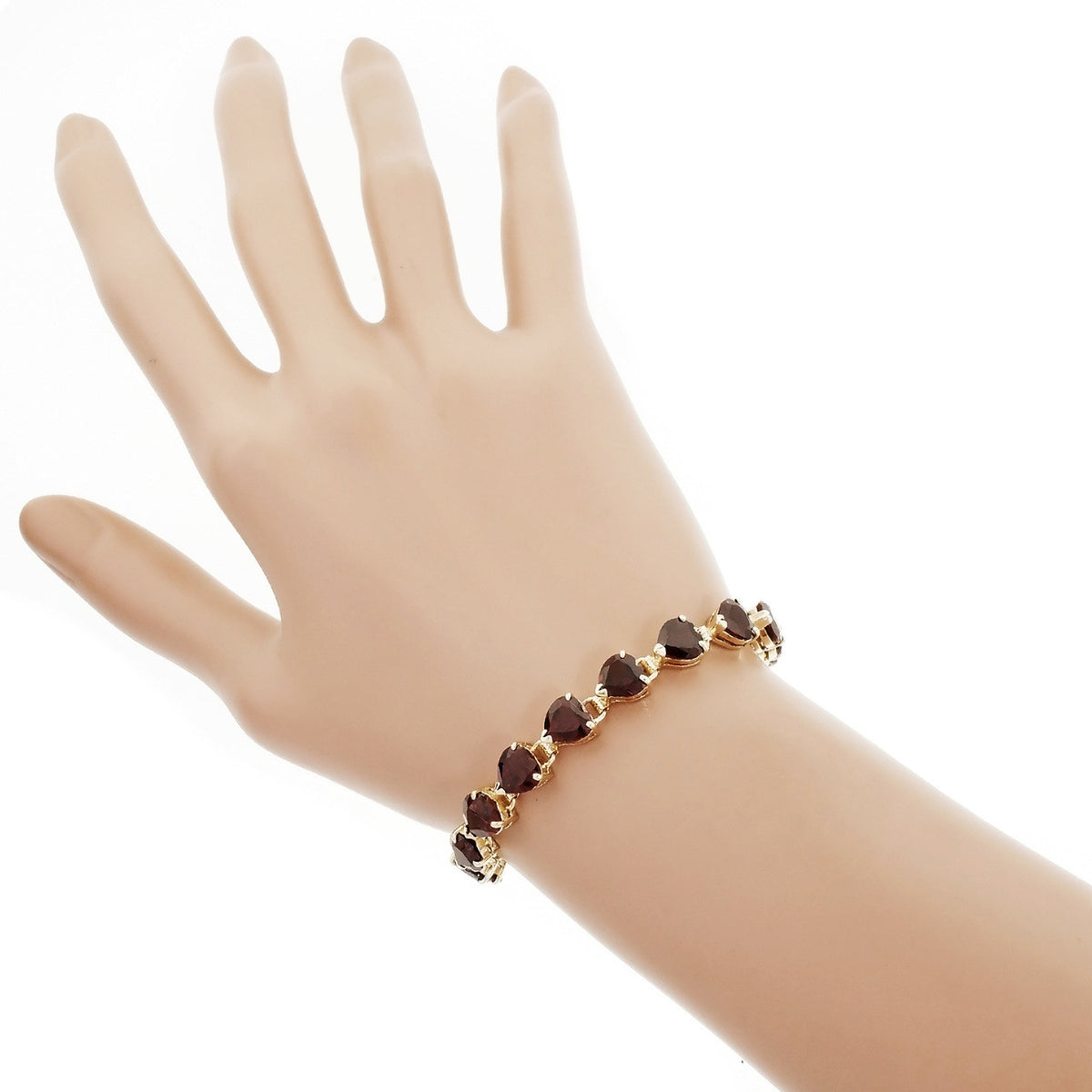 14k Yellow Gold Garnet Tennis Bracelet – image 7