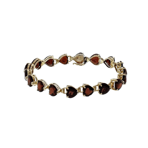 14k Yellow Gold Garnet Tennis Bracelet