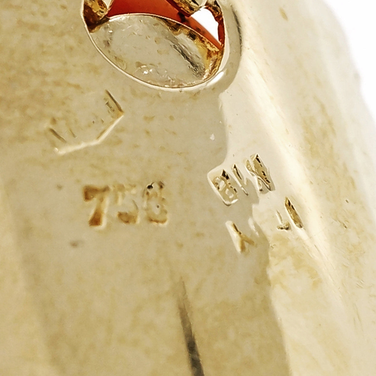 Vintage 1950 Natural GIA Orange Red Coral Dangle Earrings 18k Yellow Gold – image 5