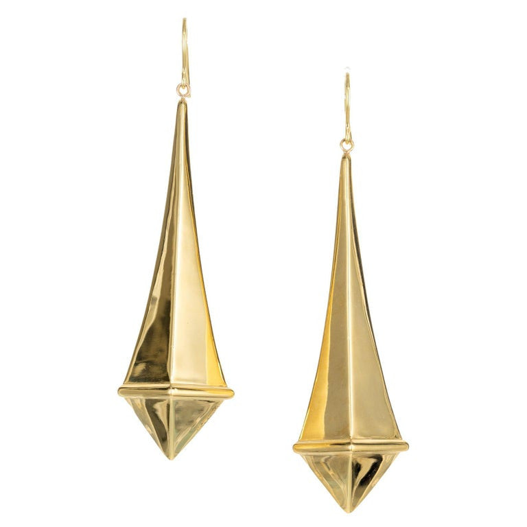 Cartier Yellow Gold Mid Century Long Dangle Earrings