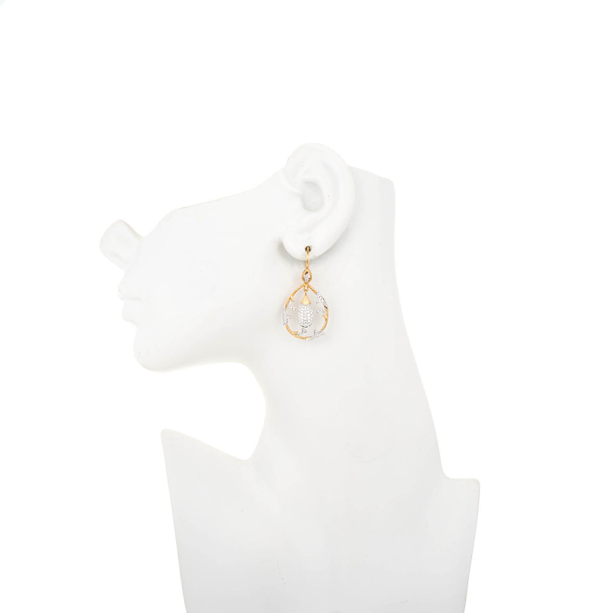 Cordova 1980 18k Two Tone .75ct Diamond Dangle Earrings – image 4