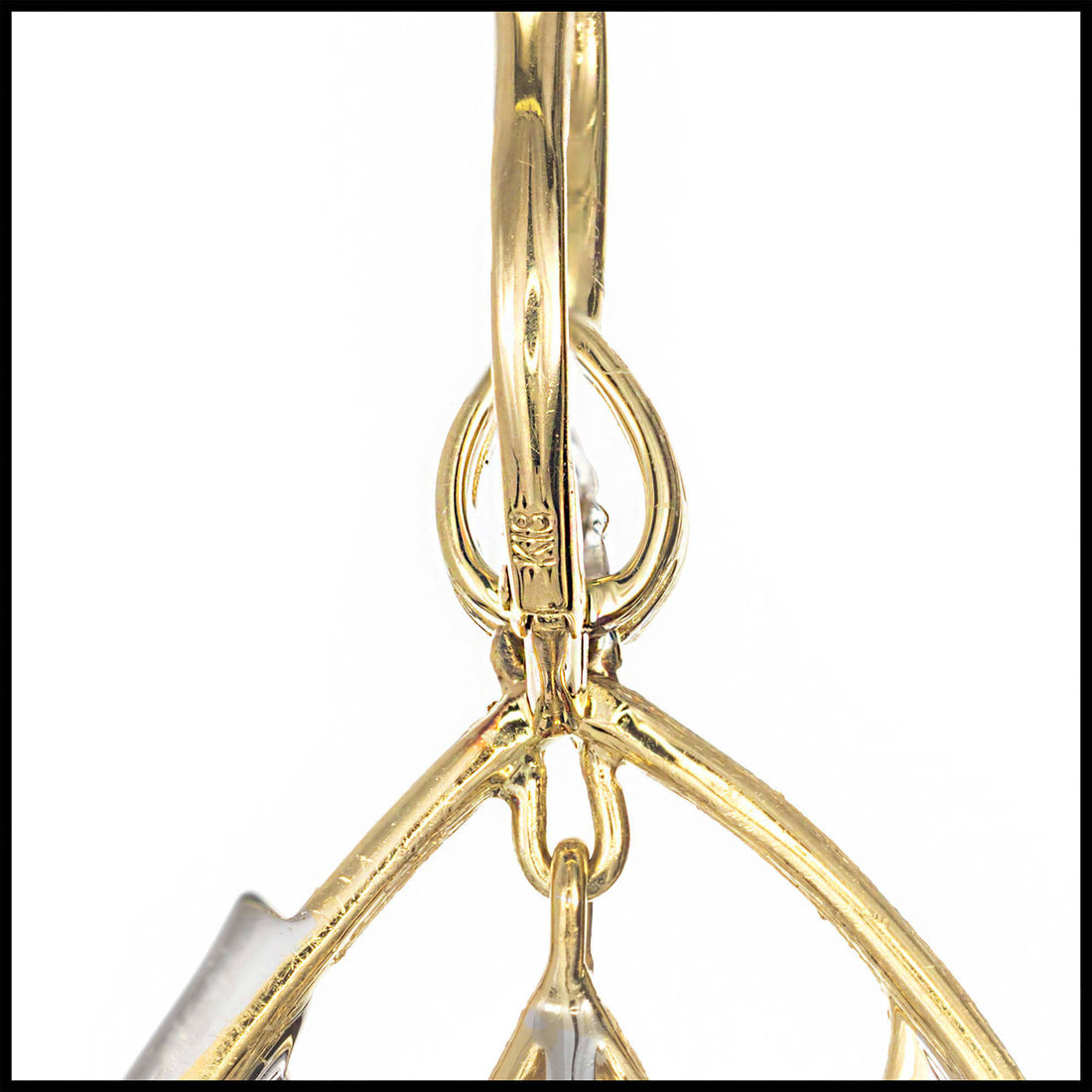 Cordova 1980 18k Two Tone .75ct Diamond Dangle Earrings – image 5