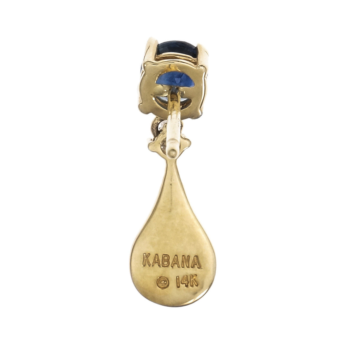 Kabana Opal Sapphire Dangle Earrings 14k Yellow Gold – image 2