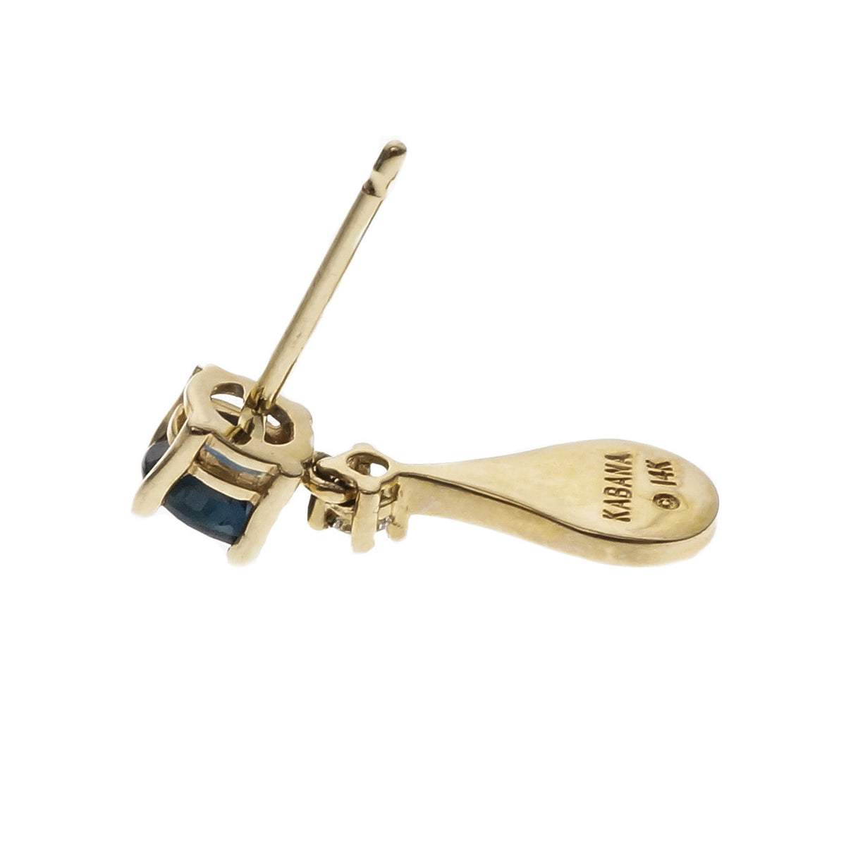 Kabana Opal Sapphire Dangle Earrings 14k Yellow Gold – image 3