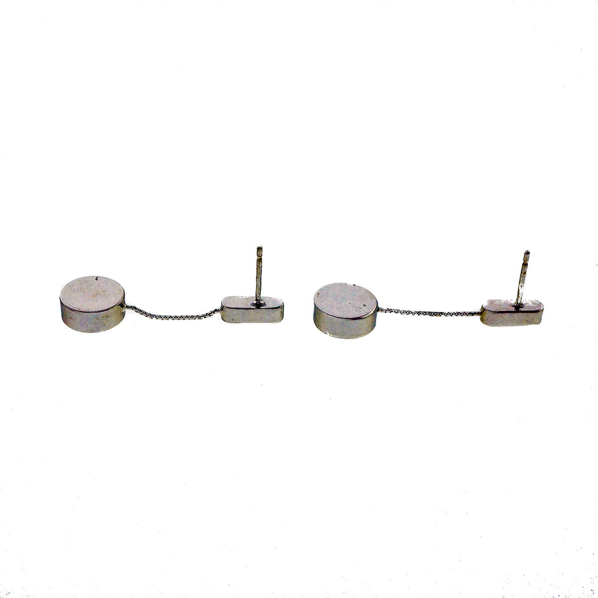 Vintage 1970 14k White Gold Dangle Earrings Italian – image 6