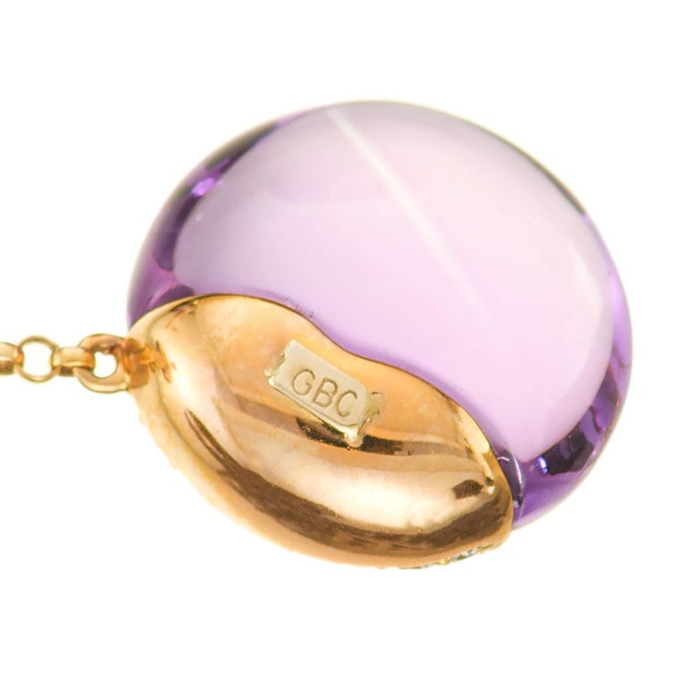 Amethyst Diamond Pavé Rose Gold Dangle Drop Earrings – image 5