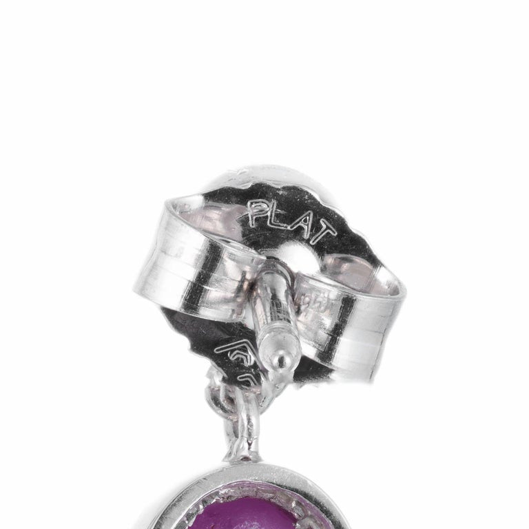Peter Suchy GIA Certified 1.60 Carat Star Ruby Diamond Platinum Dangle Earrings – image 5
